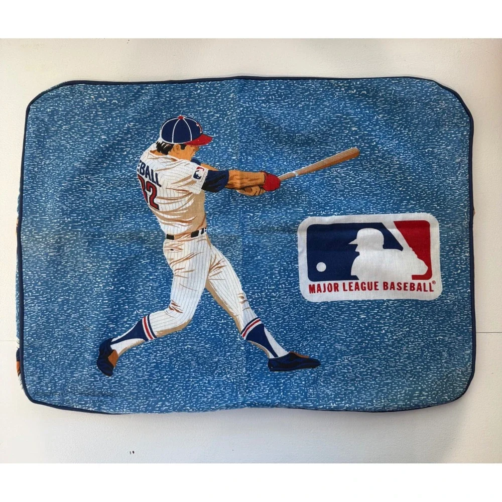 NWOT Vtg 70s Sears Perma Prest MLB Baseball Pillow Sham Case Yankees Dodgers